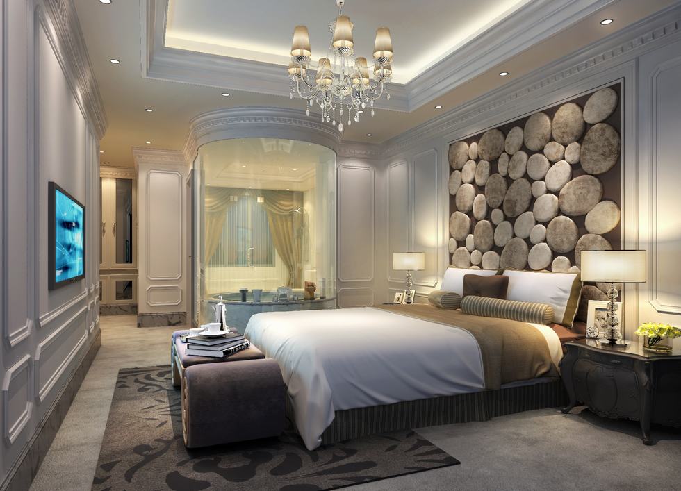 Great-White-Black-Bedroom-Headboard-Stone-Feature-Wall-China-Interior-Design-Ideas-2015