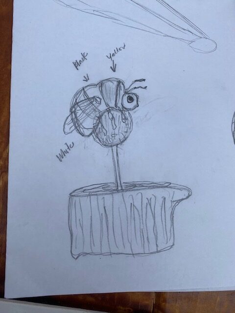 sketch of bumble bee