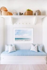 Light blue accents in Master bedroom