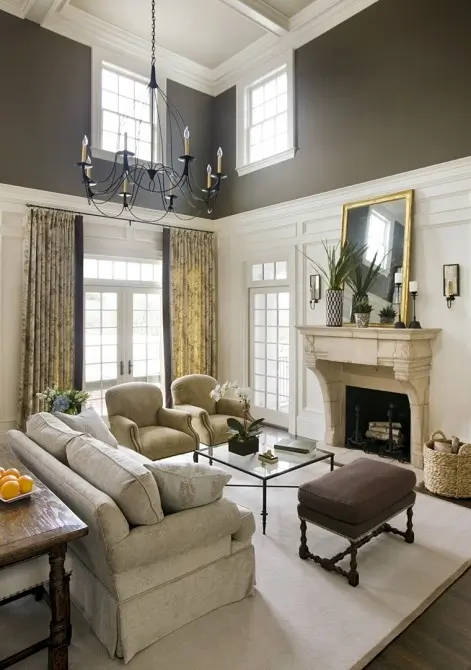 Painting above the trim is a beautiful design idea for tall walls