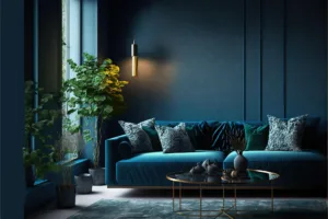 Popular 2024 interior design trends. Dark and moody to warm and welcoming.