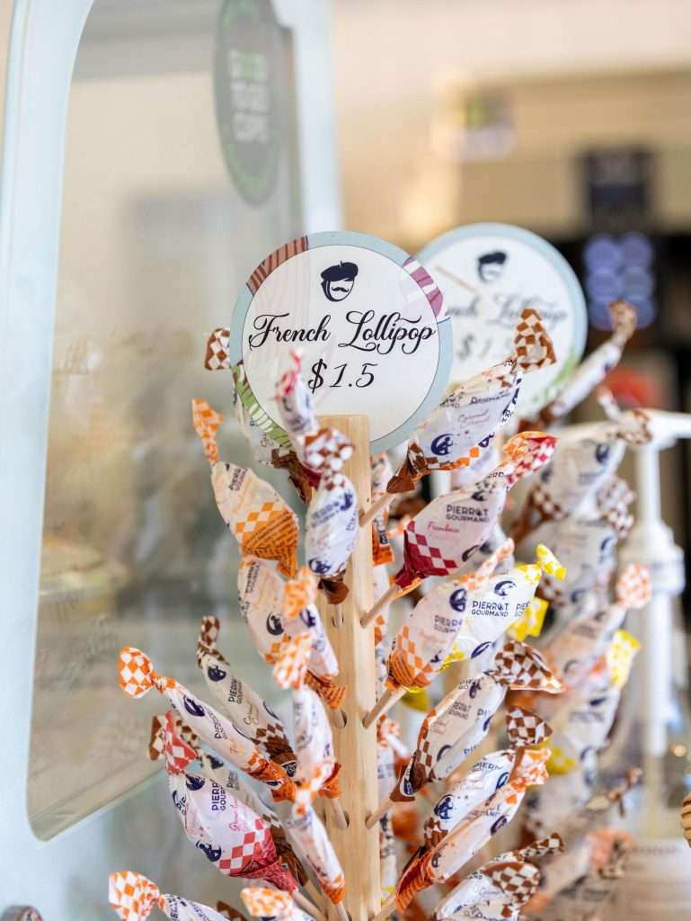 Oh Crêpe! Creperie & Café 9 Display of colorful French lollipops