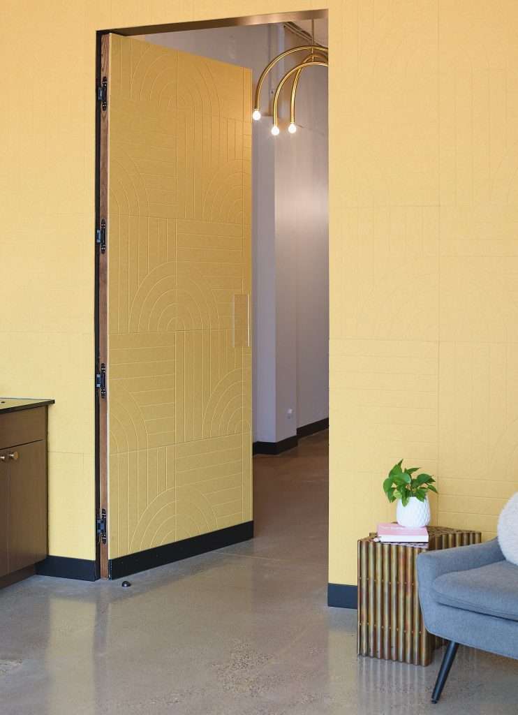 Mill City Laser 1 Yellow door with modern interior design