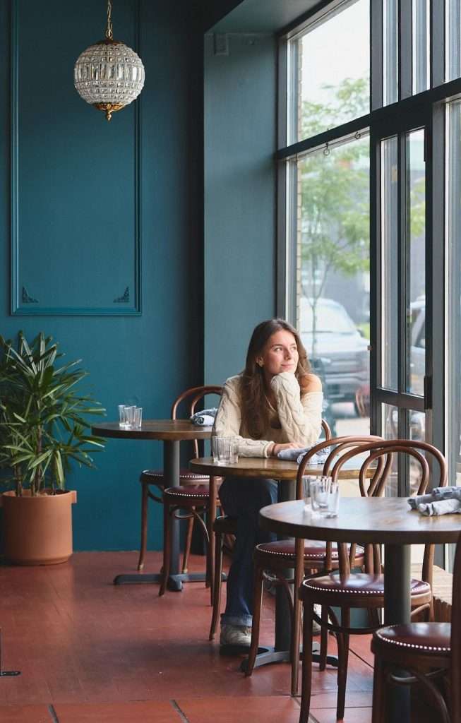 Minneapolis Restaurant Design 14 Cozy café interior with seating vertical shot by window