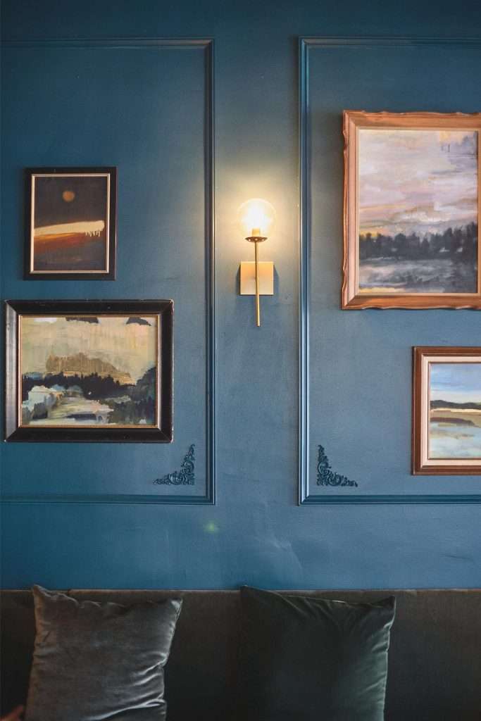 Minneapolis Restaurant Design 4 Elegant wall with framed paintings