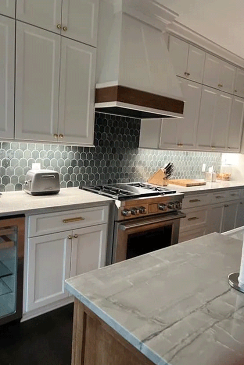 525 N 3rd Kitchen Design Modern kitchen with white cabinetry.